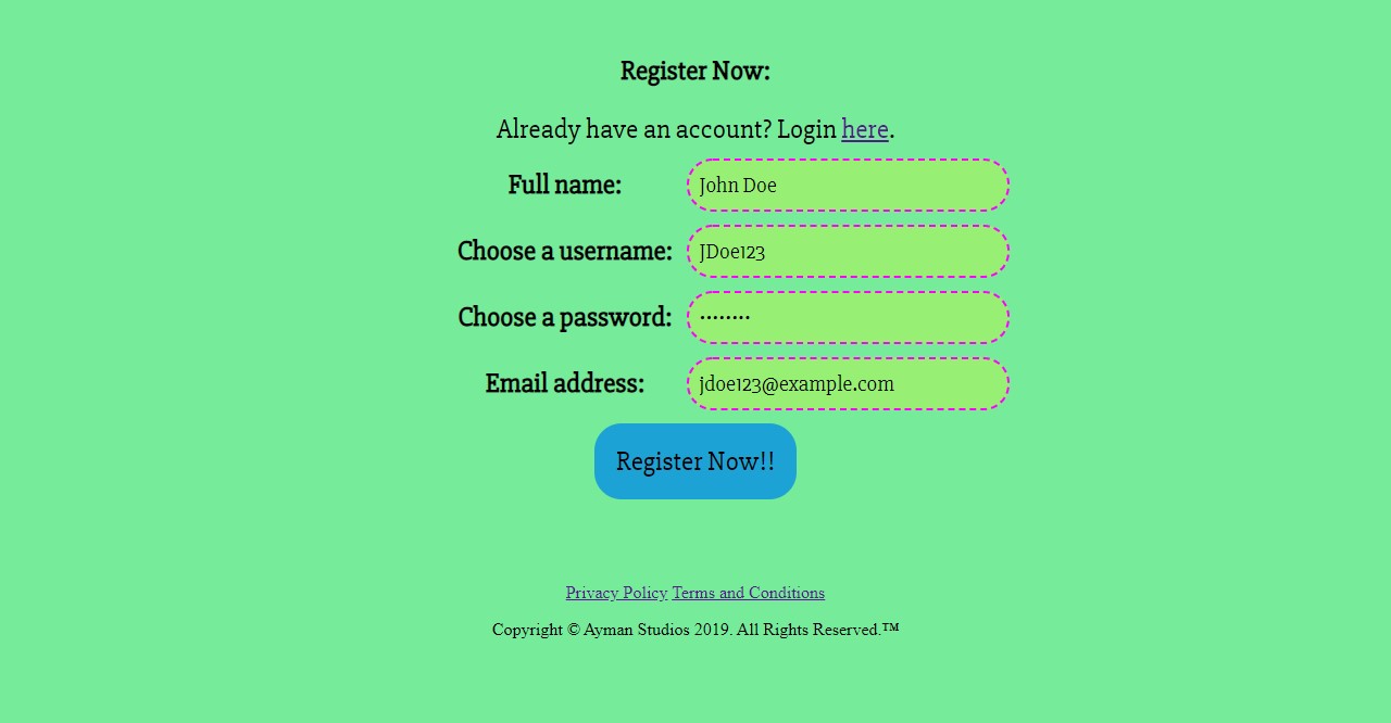 Image of Easy Simple Registration